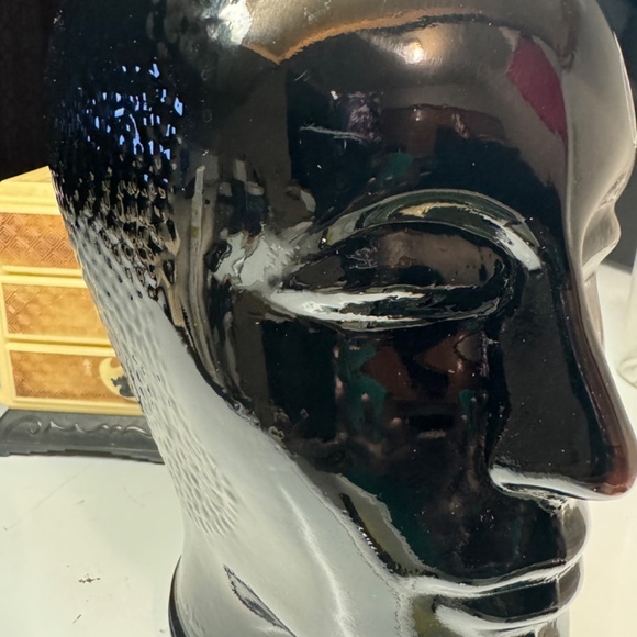 1970s Fornasetti Attributed Modernist Black Glass Head - Picture 3 of 9